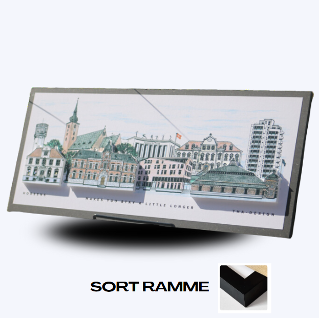 Håndtegnet 3D by-motiv Af Horsens