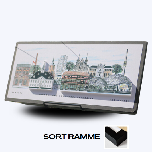 Håndtegnet 3D by-motiv Af Randers