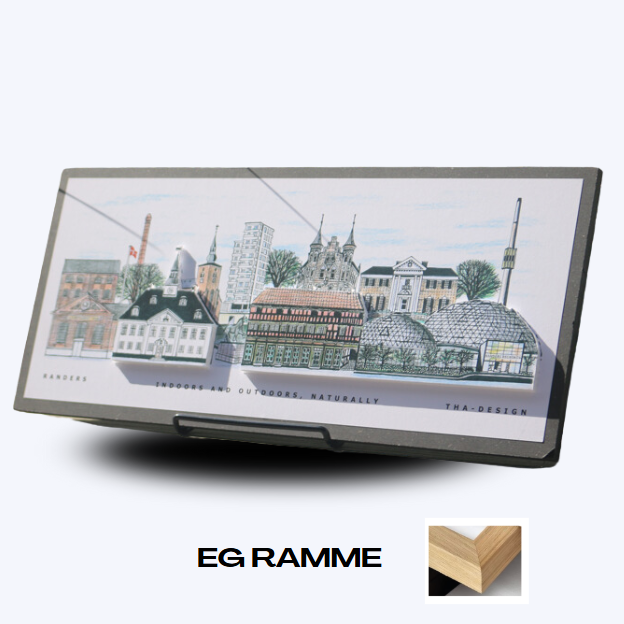 Håndtegnet 3D by-motiv Af Randers
