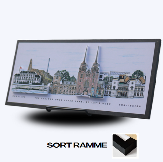 Håndtegnet 3D by-motiv Af Roskilde