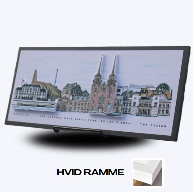 Håndtegnet 3D by-motiv Af Roskilde