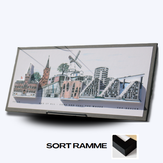 Håndtegnet 3D by-motiv Af Vejle