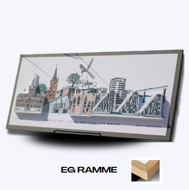 Håndtegnet 3D by-motiv Af Vejle