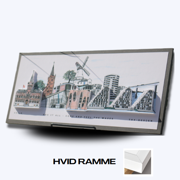 Håndtegnet 3D by-motiv Af Vejle