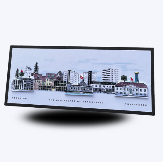 Håndtegnet 3D by-motiv Af Hjørring