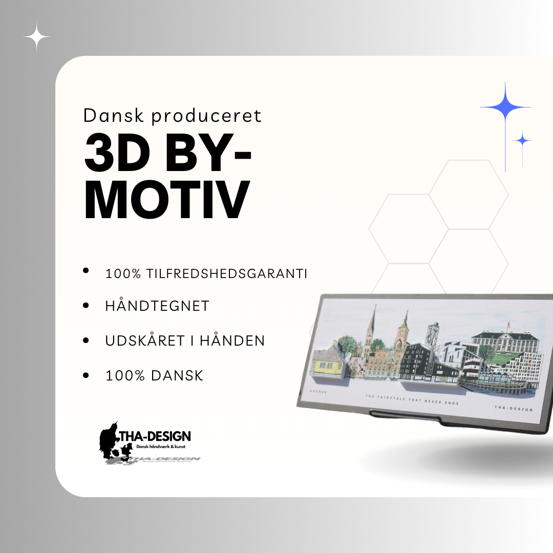 Håndtegnet 3D by-motiv Af Odense