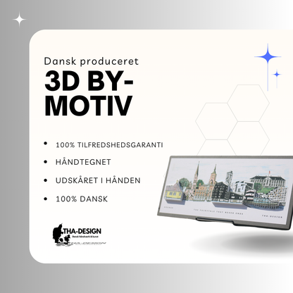 Håndtegnet 3D by-motiv Af Odense