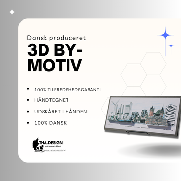 Håndtegnet 3D by-motiv Af Esbjerg