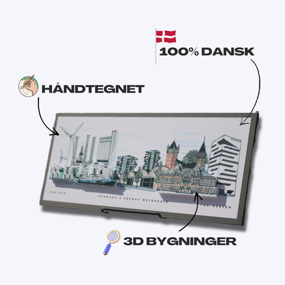 Håndtegnet 3D by-motiv Af Esbjerg