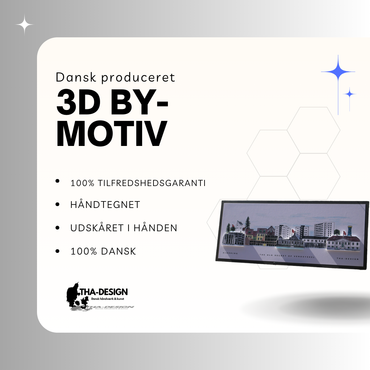 Håndtegnet 3D by-motiv Af Hjørring