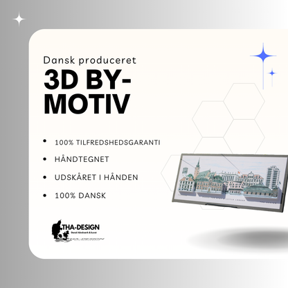 Håndtegnet 3D by-motiv Af Horsens