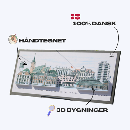 Håndtegnet 3D by-motiv Af Horsens