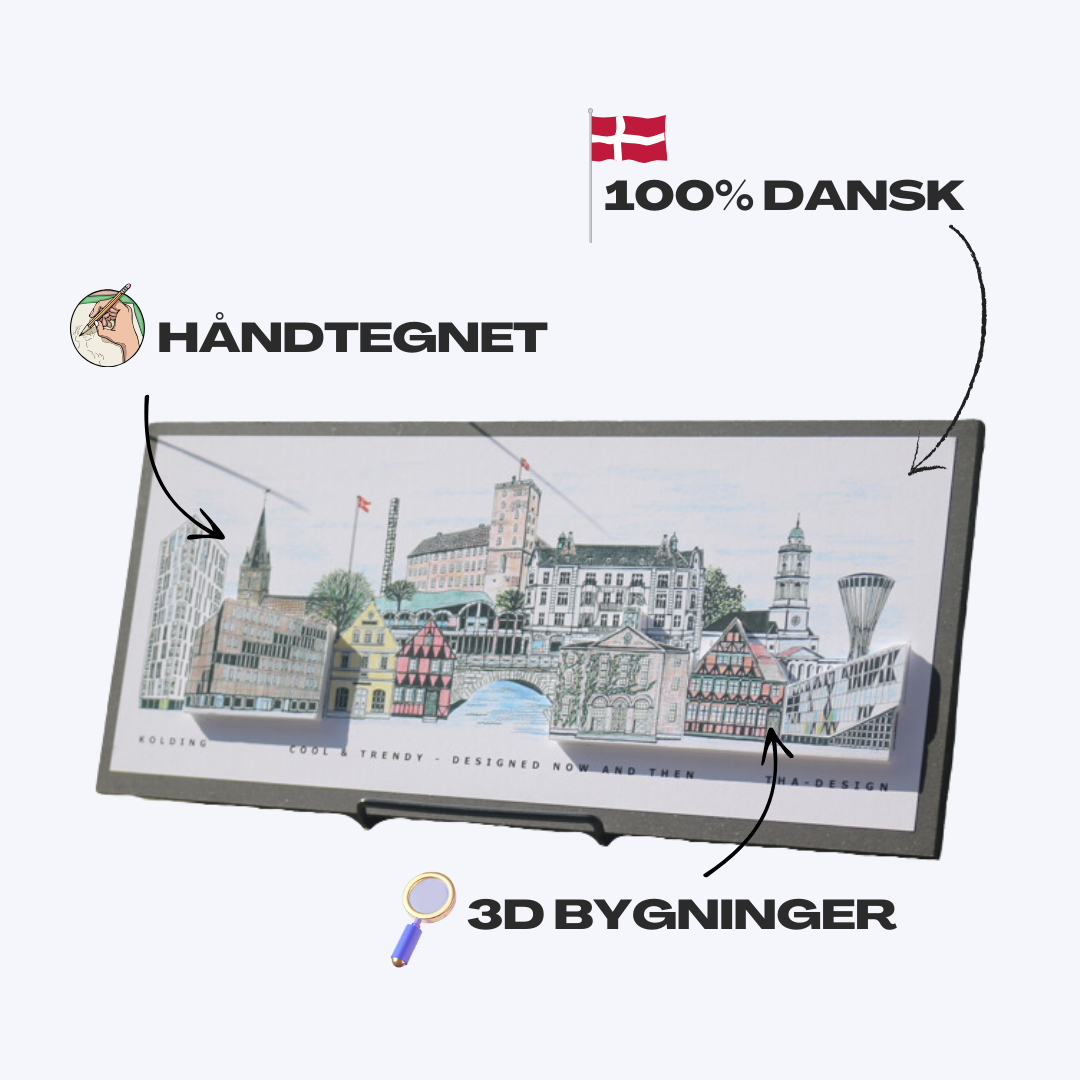 Håndtegnet 3D by-motiv Af Kolding