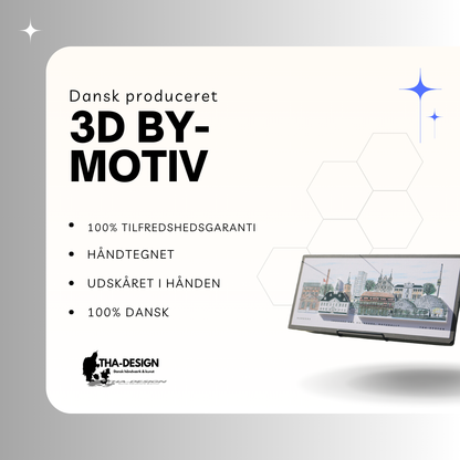 Håndtegnet 3D by-motiv Af Randers