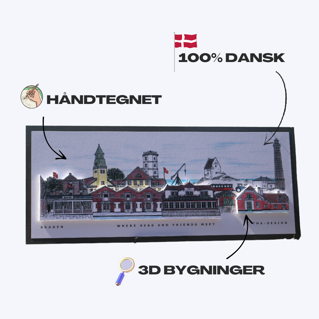 Håndtegnet 3D by-motiv Af Skagen