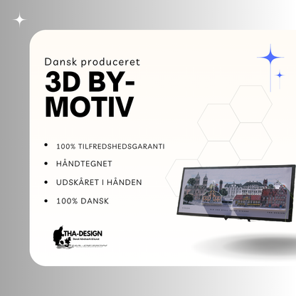 Håndtegnet 3D by-motiv Af Viborg